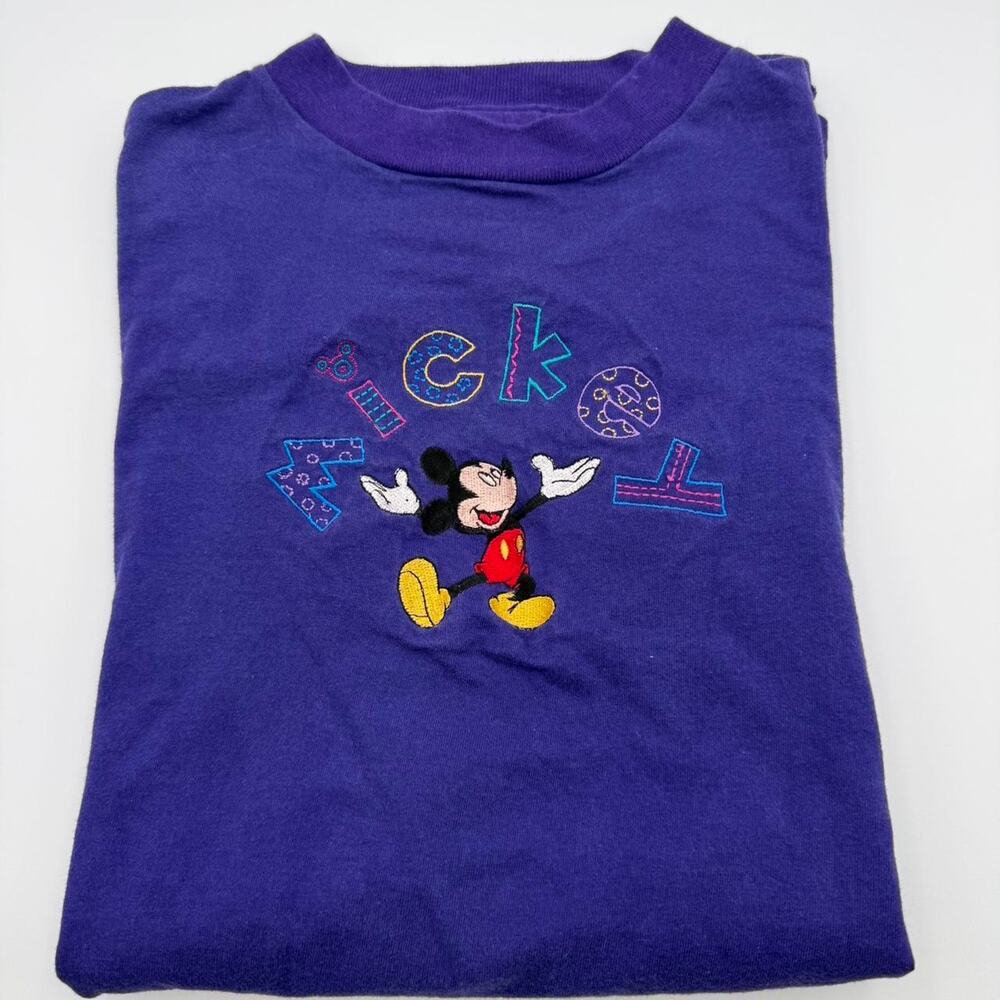 Disney Mickey Mouse Unlimited T-Shirt - Vintage 90s Embroidered Tee